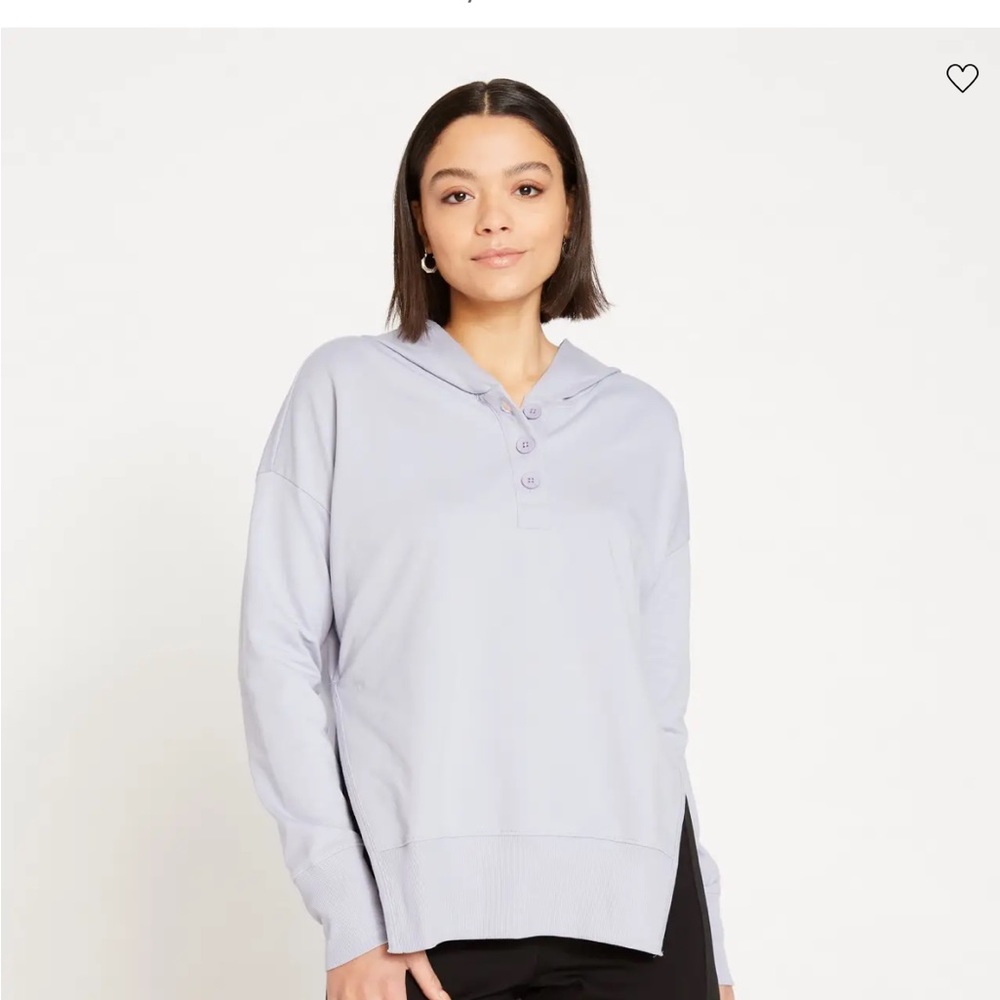 Universal Standard Henley Hoodie, NWT, Lavender, 2XS (6-8).
